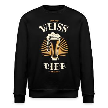 BRASSER. ÉQUIPAGE | Weissbier - Eh klar! --- T-shirt à la bière - Sweat bio ROLLER Stanley/Stella Unisexe - noir - Devant - Nik (191cm)