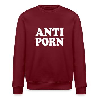 Anti porno - Stanley/Stella Unisex Bio-Sweatshirt ROLLER - Burgunderrot - Vorne - Nik (191cm)