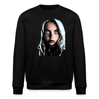 Schönes Mädchen mit tollen Augen - Stanley/Stella Unisex Bio-Sweatshirt ROLLER - Schwarz - Vorne - Nik (191cm)