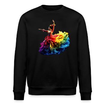 Danseuse de flamenco Arc-en-ciel Robe colorée Danse - Sweat bio ROLLER Stanley/Stella Unisexe - noir - Devant - Nik (191cm)