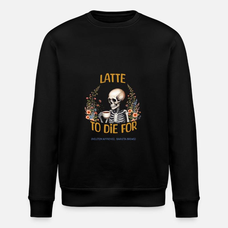 Latte à tomber par terre - Sweat bio ROLLER Stanley/Stella Unisexe - noir