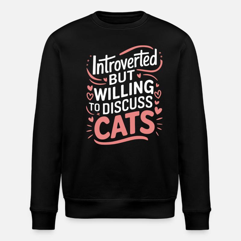 Introvert, antisocial, introvert - Stanley/Stella ROLLER Unisex Organic Sweatshirt - black