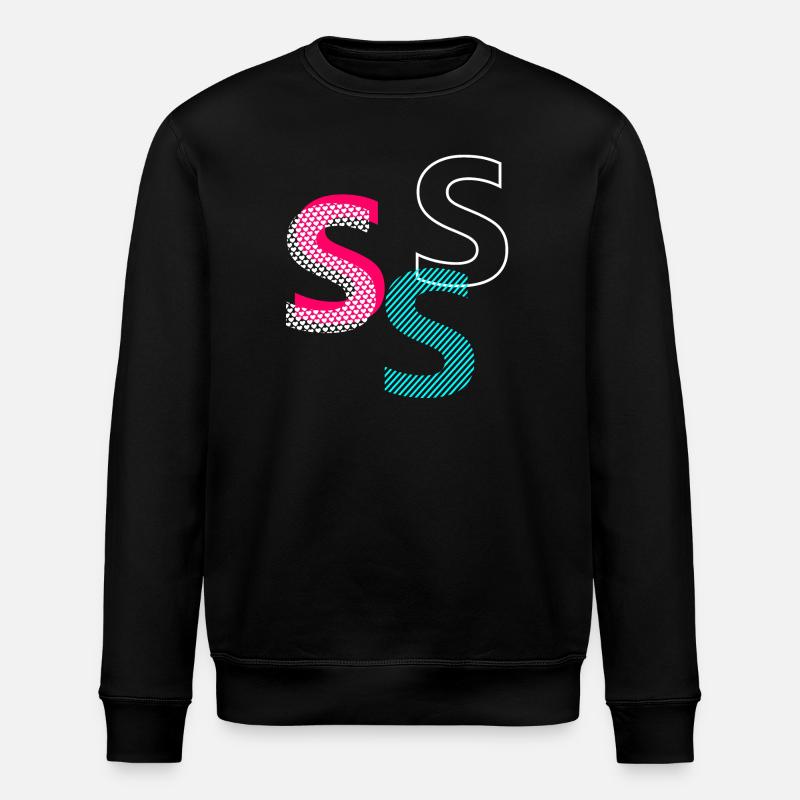 S Initial - Stanley/Stella ROLLER Unisex Organic Sweatshirt - black