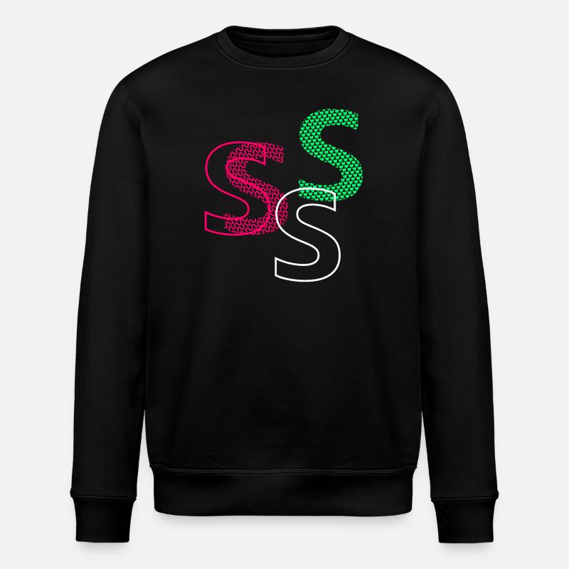Lettre S - Sweat bio ROLLER Stanley/Stella Unisexe - noir