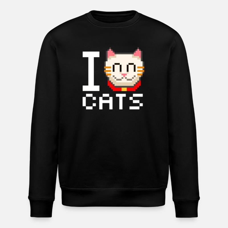 I love cats - Stanley/Stella ROLLER Unisex Organic Sweatshirt - black