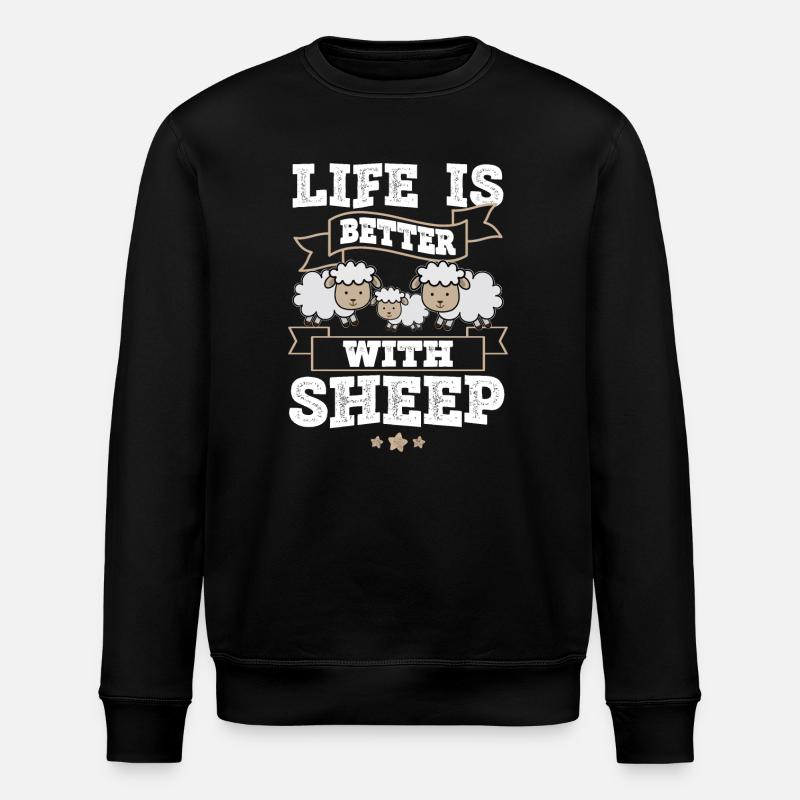 sheep - Stanley/Stella ROLLER Unisex Organic Sweatshirt - black
