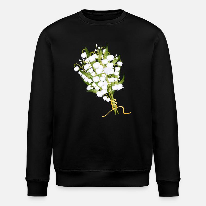 üppiger Maiglöckchen Strauß als Frühlingsgruß - Stanley/Stella Unisex Bio-Sweatshirt ROLLER - Schwarz