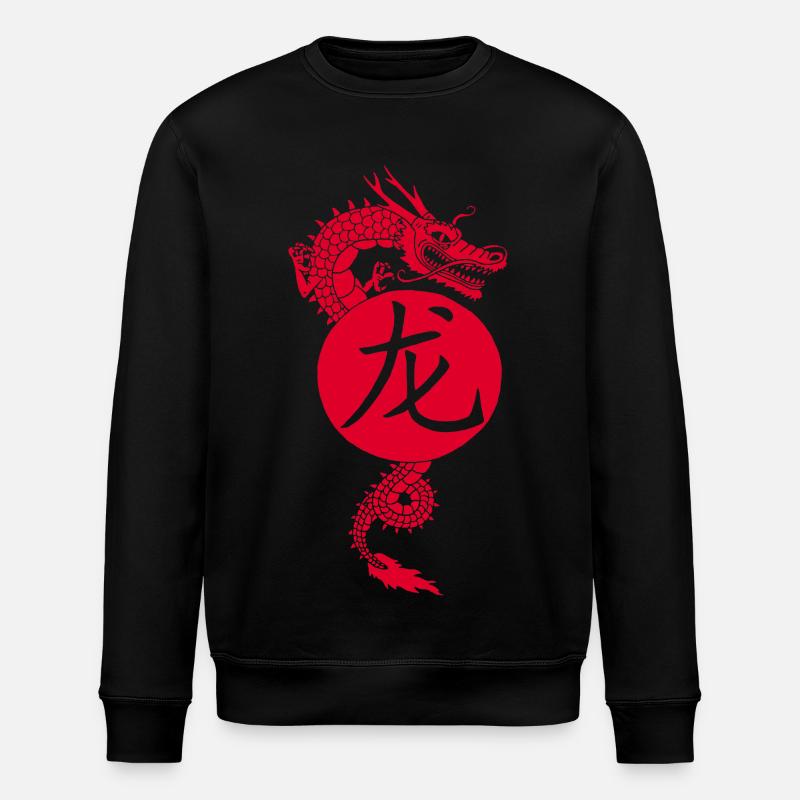 chinesischer roter drache - Stanley/Stella Unisex Bio-Sweatshirt ROLLER - Schwarz
