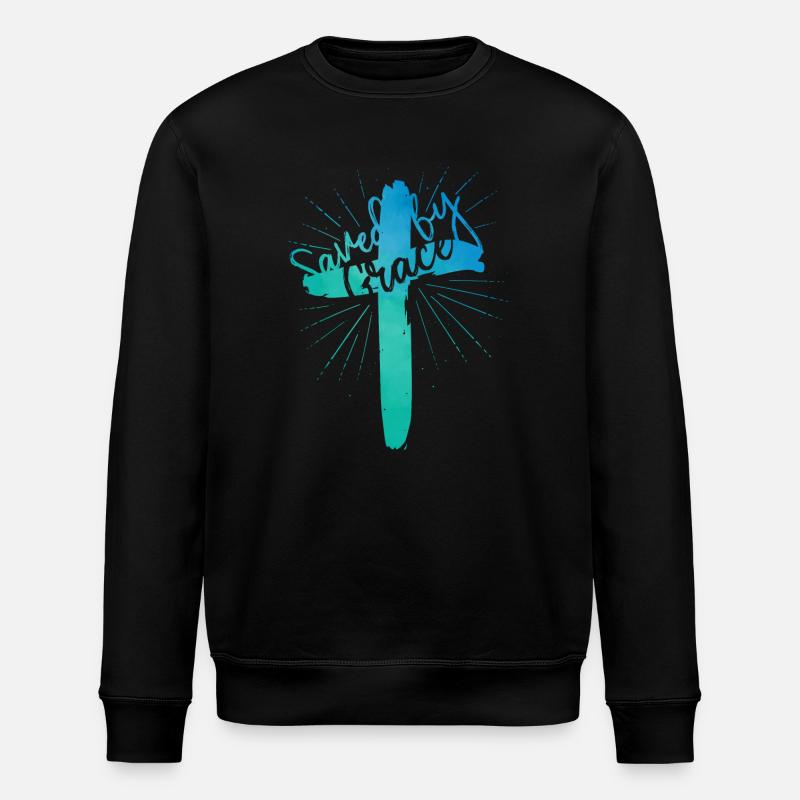 Saved by Grace - Stanley/Stella Unisex Bio-Sweatshirt ROLLER - Schwarz