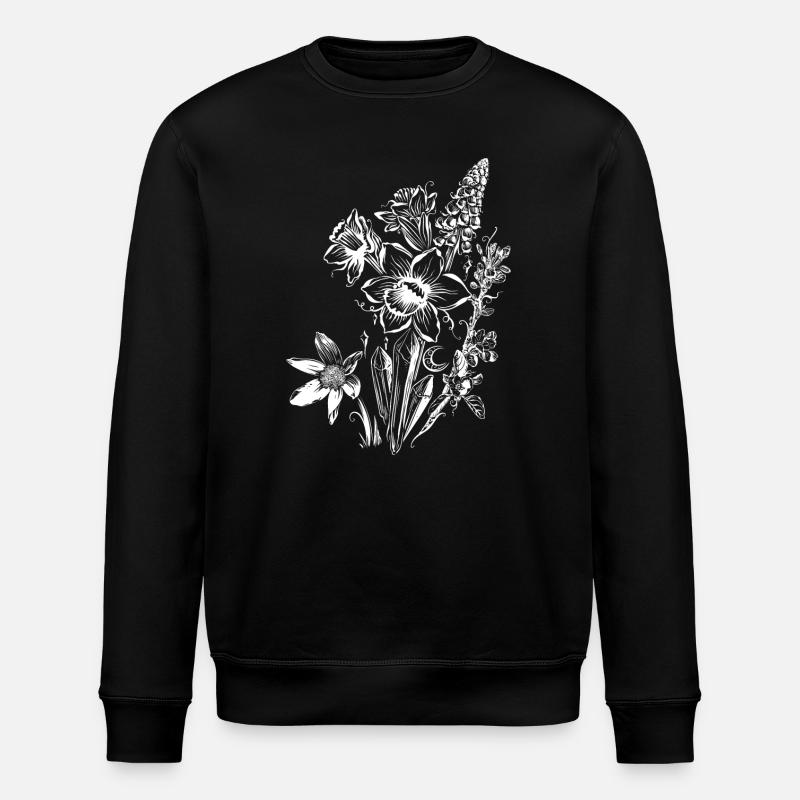 Daffodils Flowers Spring Rock Crystal - Stanley/Stella ROLLER Unisex Organic Sweatshirt - black