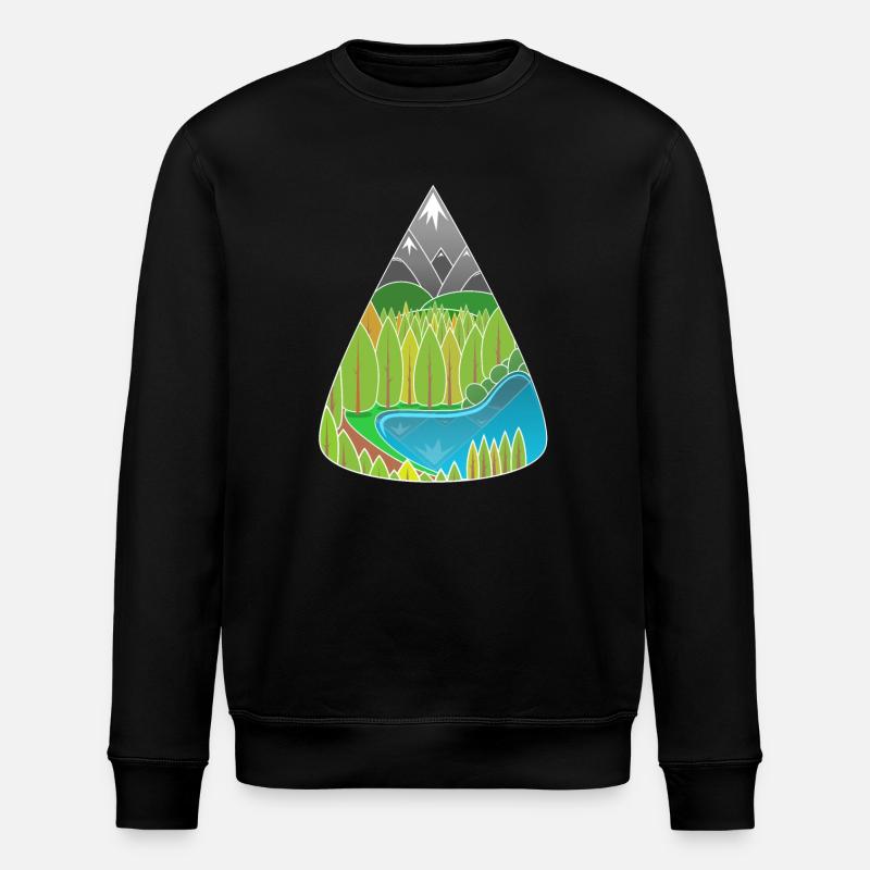 Alpen Bergsee Waldzauber - Stanley/Stella Unisex Bio-Sweatshirt ROLLER - Schwarz