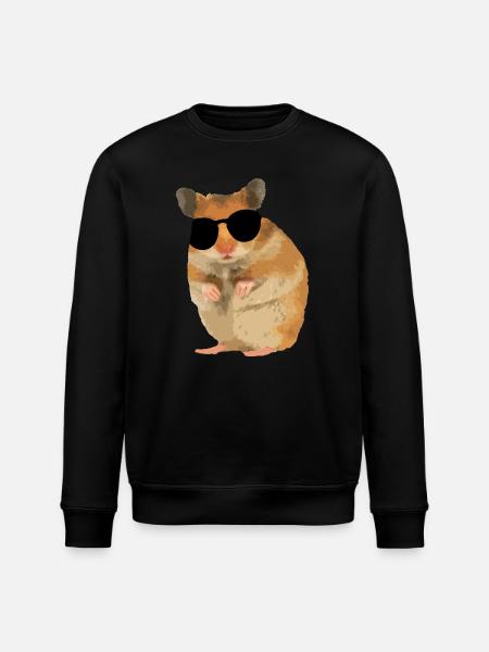 Hamster Menno with sunglasses cool - Stanley/Stella ROLLER Unisex Organic Sweatshirt - black