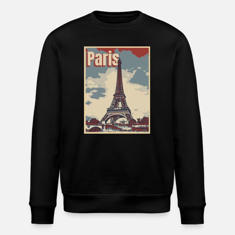 Paris Ville de l’amour - Sweat bio ROLLER Stanley/Stella Unisexe - noir