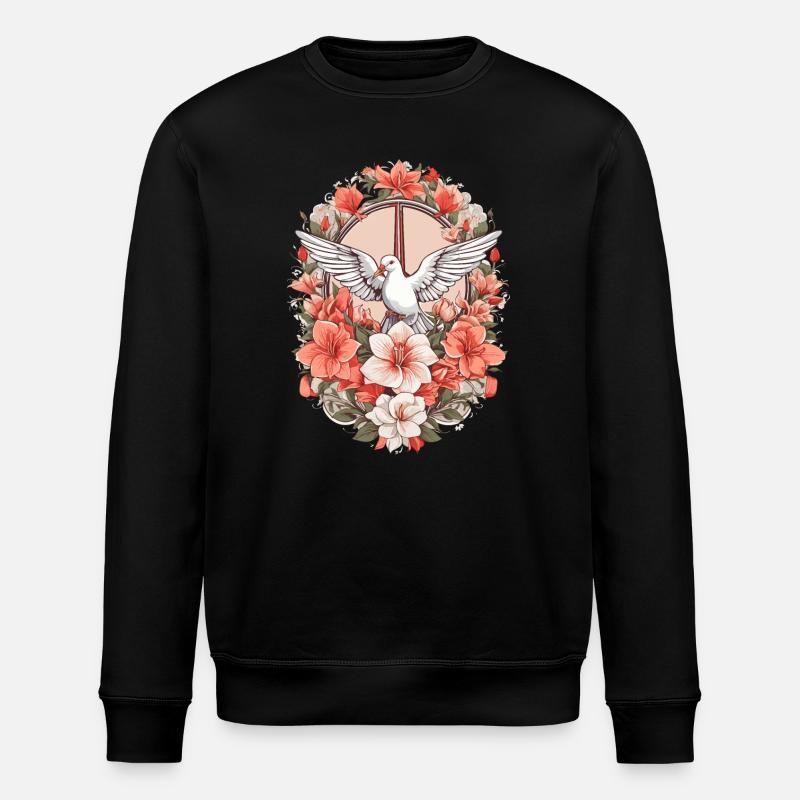 Signe de paix avec colombe - Sweat bio ROLLER Stanley/Stella Unisexe - noir