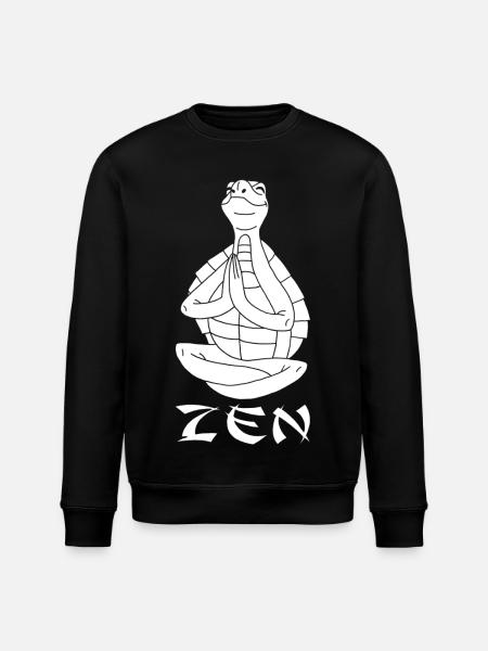 Yogi Turtle (White) - Stanley/Stella ROLLER Unisex Organic Sweatshirt - black