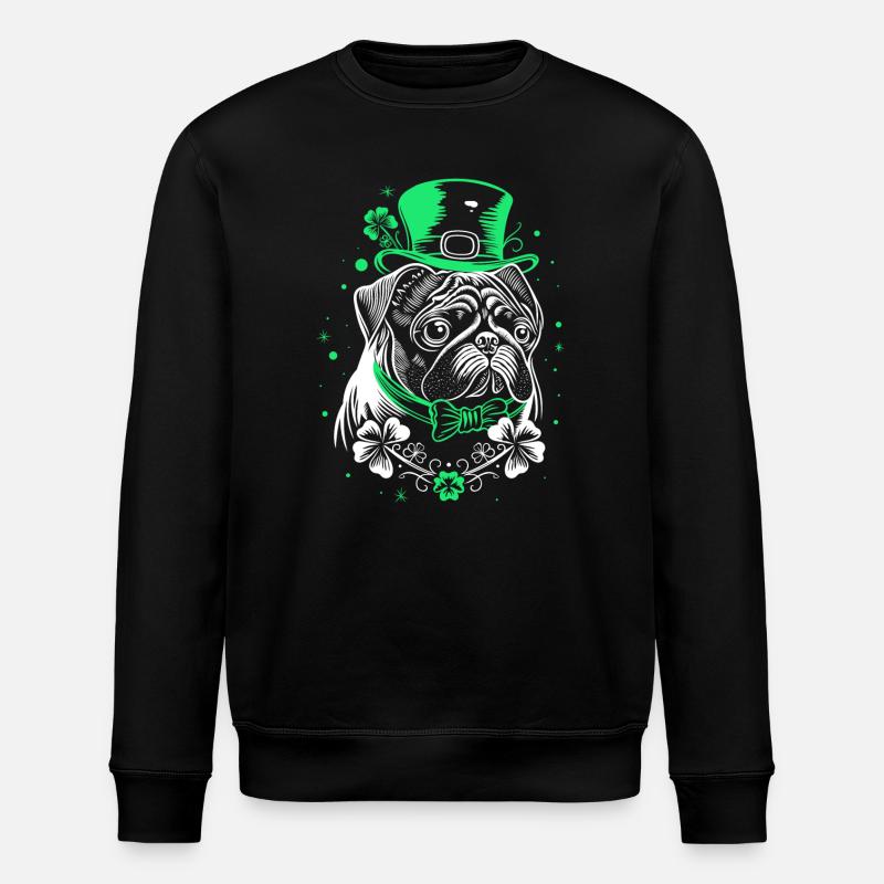 Carlin avec chapeau de la Saint-Patrick - Sweat bio ROLLER Stanley/Stella Unisexe - noir