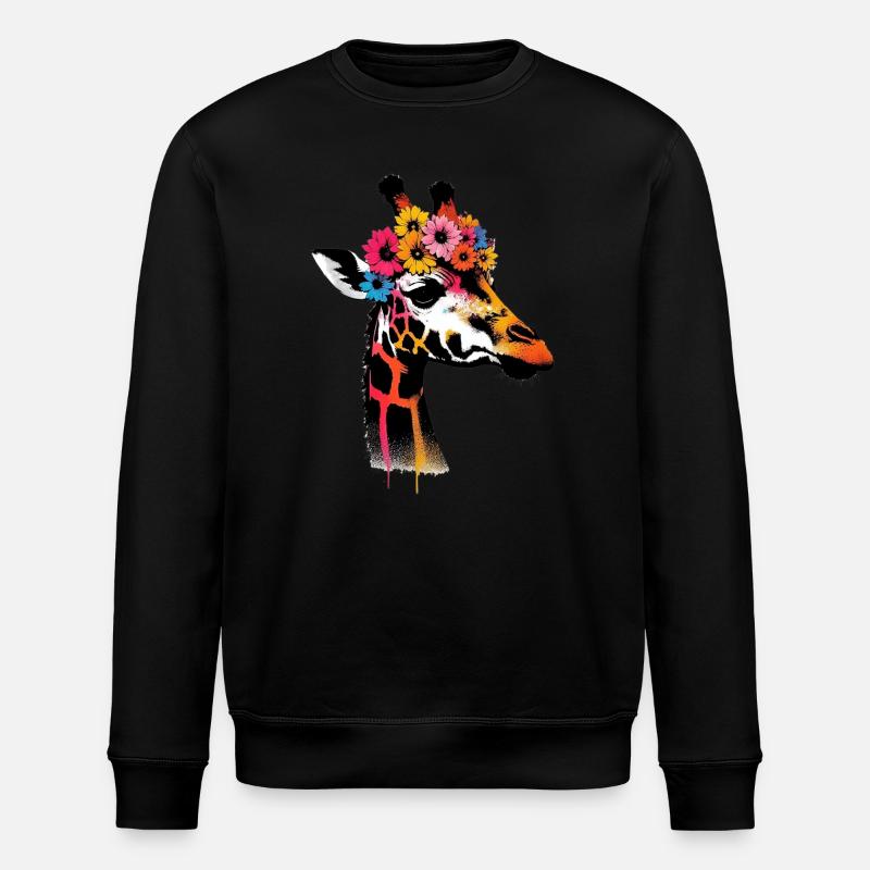 Giraffe - Stanley/Stella Unisex Bio-Sweatshirt ROLLER - Schwarz