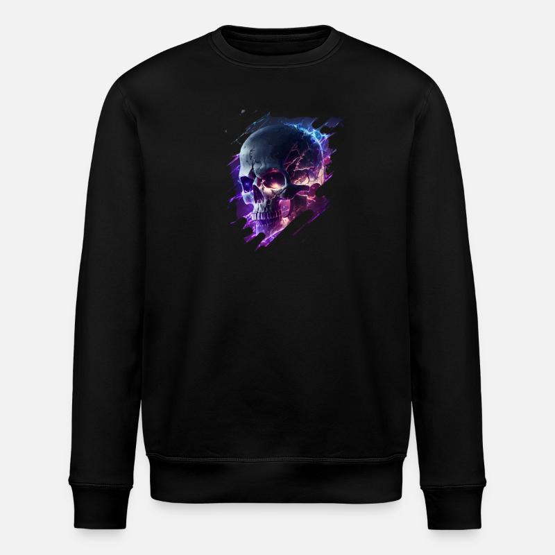 Neon-Kriegs Skull Design - Stanley/Stella Unisex Bio-Sweatshirt ROLLER - Schwarz