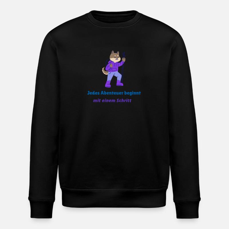 Jedes Abenteuer beginnt mit einem Schritt - Stanley/Stella Unisex Bio-Sweatshirt ROLLER - Schwarz