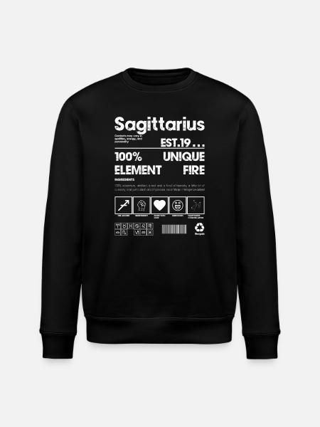 Sagittarius Zodiac Emblem Unique - Stanley/Stella ROLLER Unisex Organic Sweatshirt - black