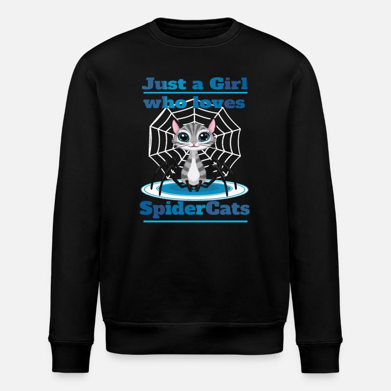 Chat araignées mignonnes - Sweat bio ROLLER Stanley/Stella Unisexe - noir