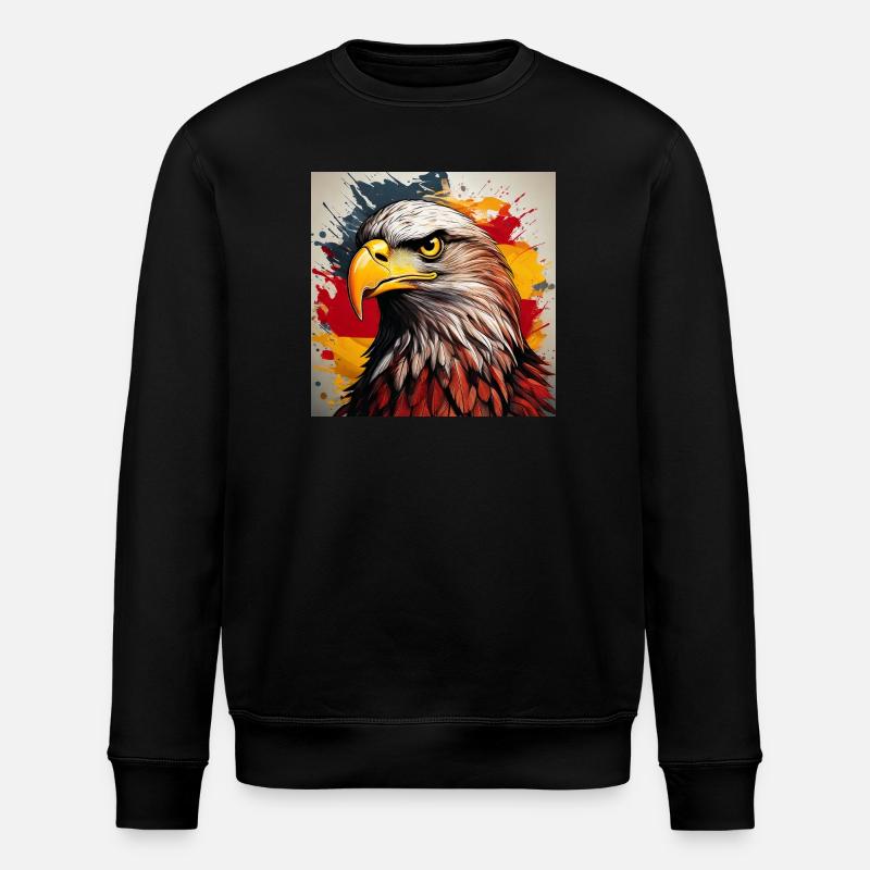 Eagle Head Art Spray Explosion - Stanley/Stella ROLLER Unisex Organic Sweatshirt - black