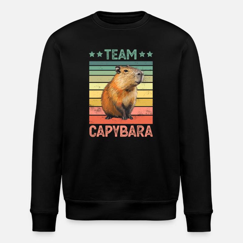 Capybara Wasserschwein - Stanley/Stella Unisex Bio-Sweatshirt ROLLER - Schwarz