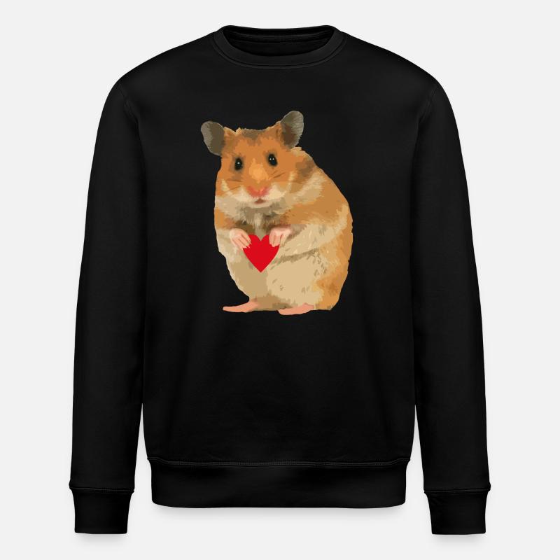 Hamster Menno avec cœur - Sweat bio ROLLER Stanley/Stella Unisexe - noir