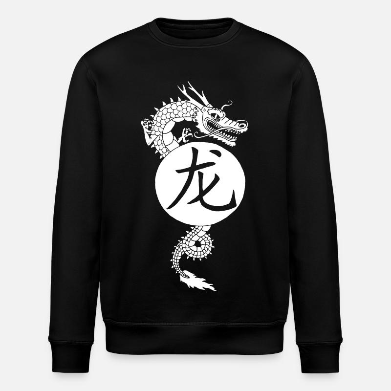 White Dragon from China - Stanley/Stella ROLLER Unisex Organic Sweatshirt - black