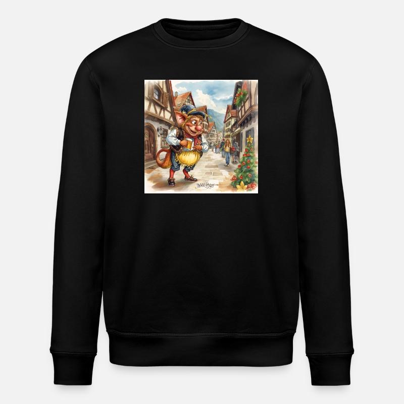Goblin am Weihnachtsmarkt - Stanley/Stella Unisex Bio-Sweatshirt ROLLER - Schwarz