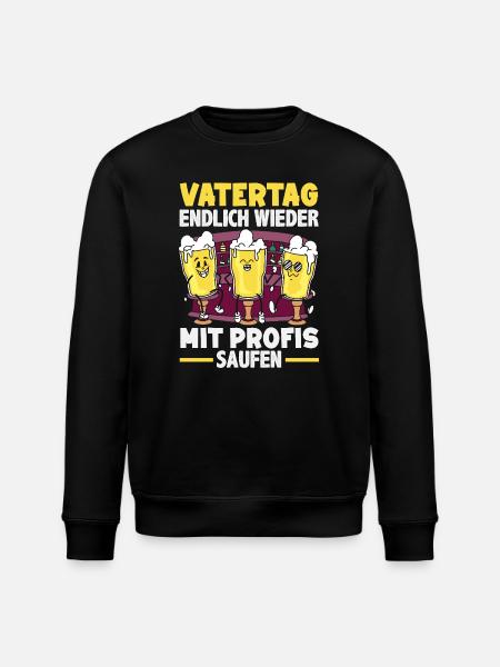 Funny Father's Day Gift Dad Beer - Stanley/Stella ROLLER Unisex Organic Sweatshirt - black