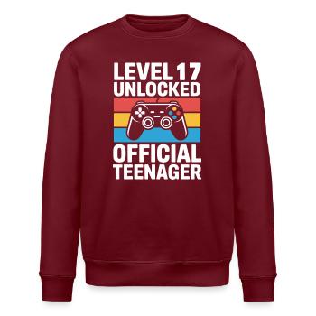 Level 17 freigeschaltet: Offizieller Teenager - Stanley/Stella Unisex Bio-Sweatshirt ROLLER - Burgunderrot - Vorne - Nik (191cm)