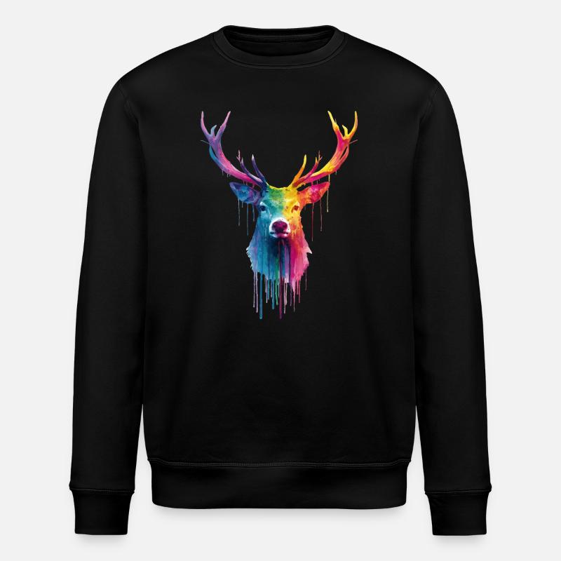 Deer Deer Antlers - Stanley/Stella ROLLER Unisex Organic Sweatshirt - black