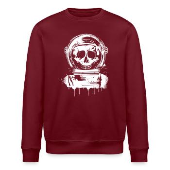 Grungy Astronauten Totenkopf Graffiti - Stanley/Stella Unisex Bio-Sweatshirt ROLLER - Burgunderrot - Vorne - Nik (191cm)