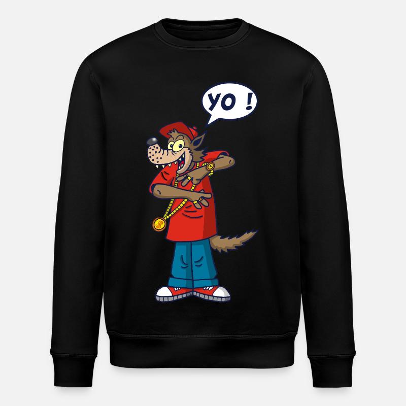 Wolf rapper - Stanley/Stella ROLLER Unisex Organic Sweatshirt - black