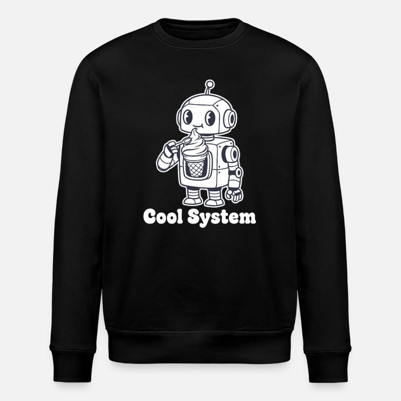 Roboter mit Eiscreme - Stanley/Stella ROLLER Unisex Organic Sweatshirt - black