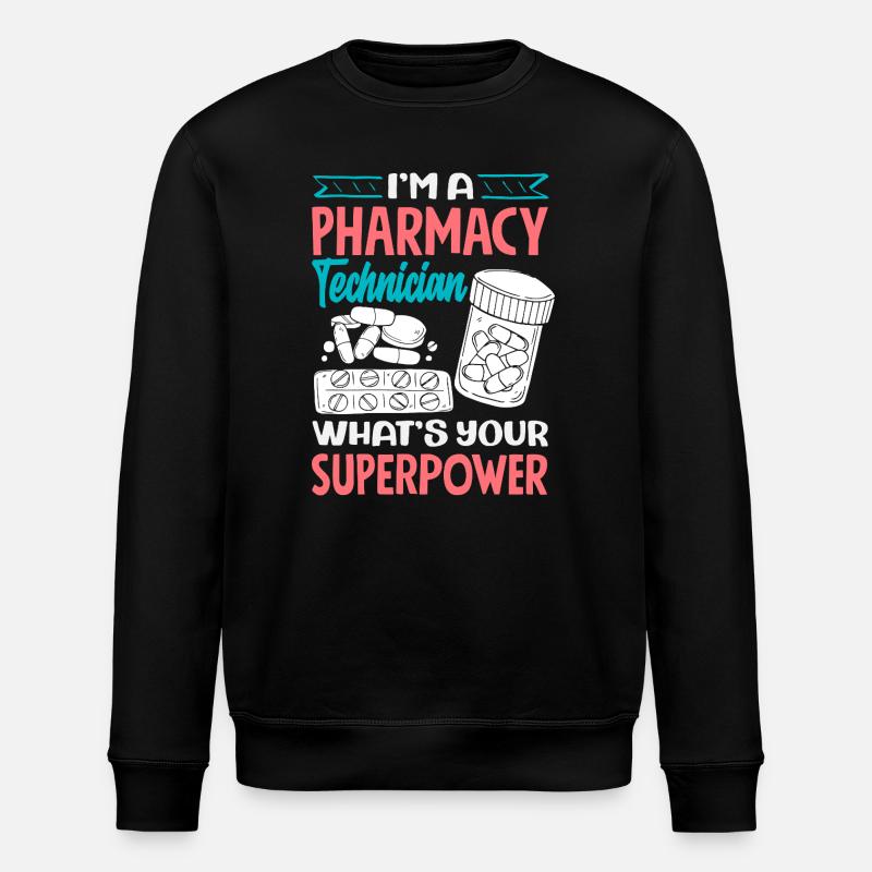 Pharmacien Technicien Pharmaceutique - Sweat bio ROLLER Stanley/Stella Unisexe - noir