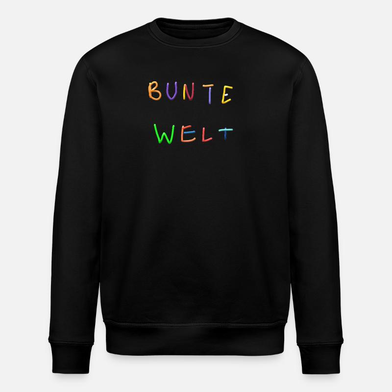 Bunte Welt Buchstabenkunst - Stanley/Stella Unisex Bio-Sweatshirt ROLLER - Schwarz
