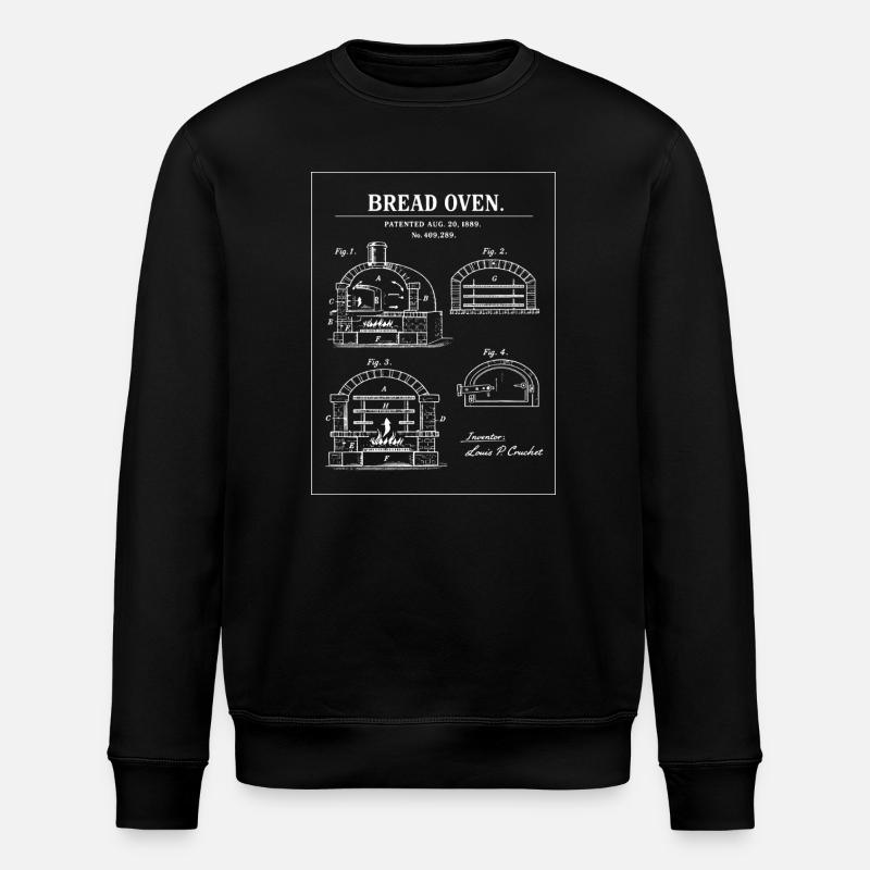 Bread Oven Blueprint Design - Stanley/Stella ROLLER Unisex Organic Sweatshirt - black