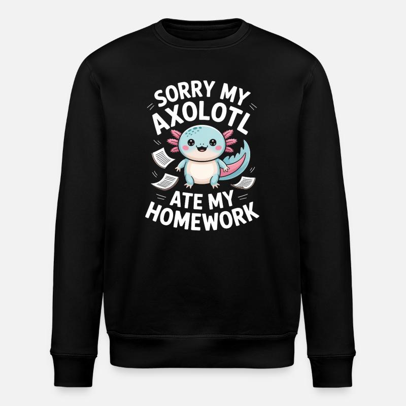 Axolotl Ate My Homework - Stanley/Stella ROLLER Unisex Organic Sweatshirt - black