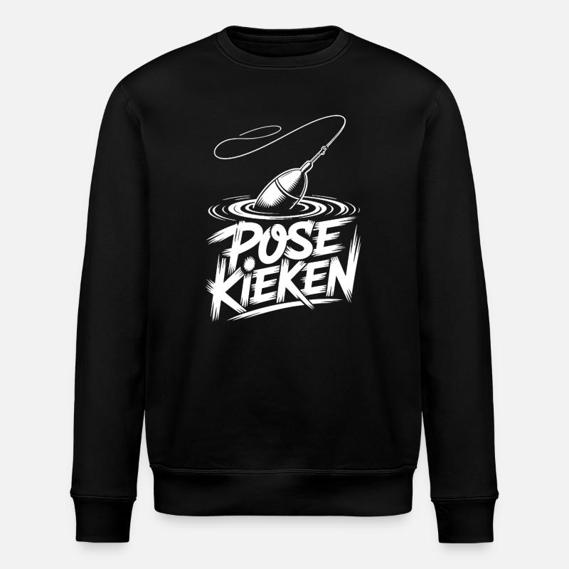 Pêche, Dicton, Pose - Sweat bio ROLLER Stanley/Stella Unisexe - noir