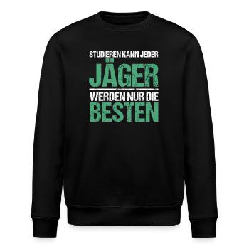 Anyone can study - Jäger Edition - Stanley/Stella ROLLER Unisex Organic Sweatshirt - black - Front - Nik (191cm)