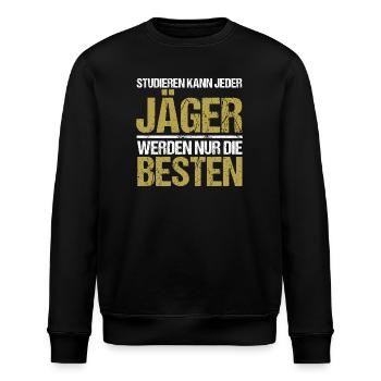 Anyone can study - Jäger Edition - Stanley/Stella ROLLER Unisex Organic Sweatshirt - black - Front - Nik (191cm)
