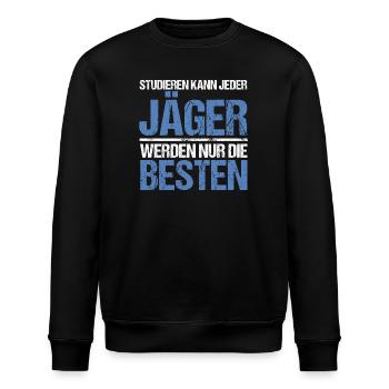 Anyone can study - Jäger Edition - Stanley/Stella ROLLER Unisex Organic Sweatshirt - black - Front - Nik (191cm)