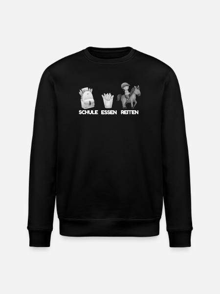 Schule Essen Reiten  - Stanley/Stella Unisex Bio-Sweatshirt ROLLER - Schwarz