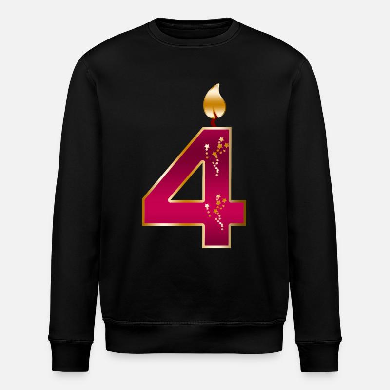 Bougie d’anniversaire du quatrième anniversaire - Sweat bio ROLLER Stanley/Stella Unisexe - noir