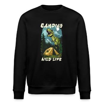 Dino Trex Dinosaur Camping Vie sauvage Vacances - Sweat bio ROLLER Stanley/Stella Unisexe - noir - Devant - Nik (191cm)
