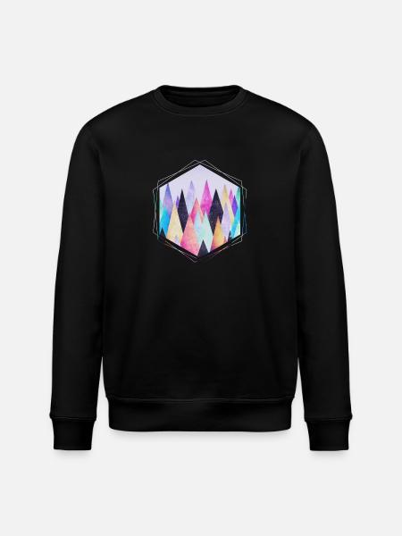 Hipster triangles (geometry) Abstract Mountains - Stanley/Stella ROLLER Unisex Organic Sweatshirt - black