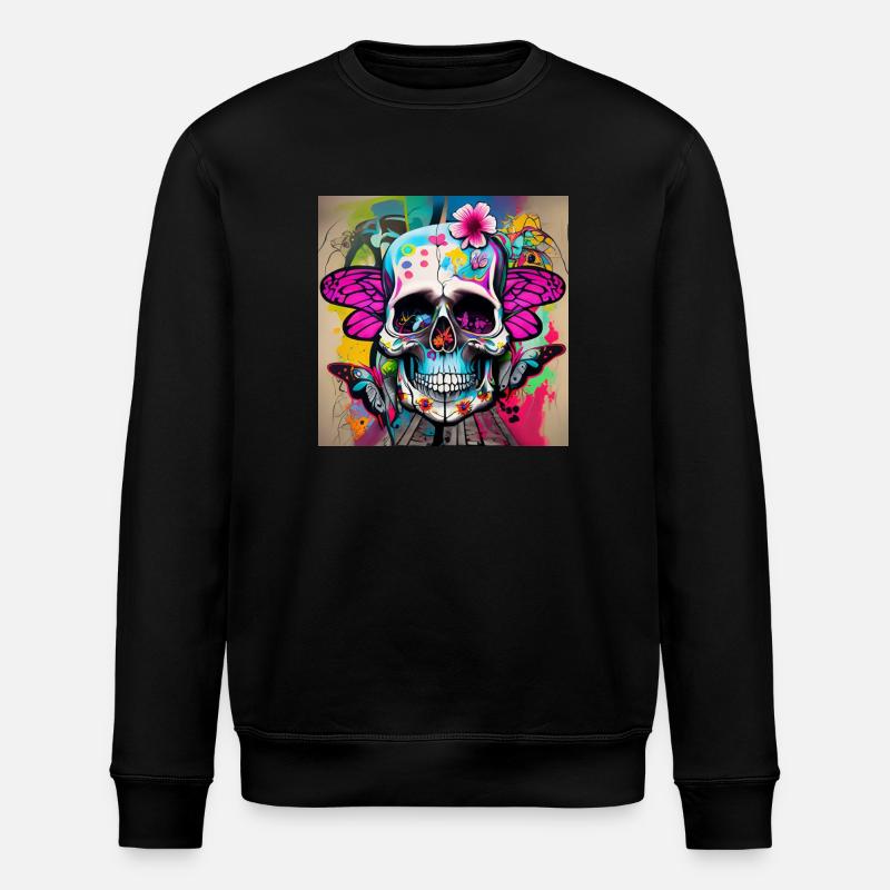 Skull - Stanley/Stella ROLLER Unisex Organic Sweatshirt - black