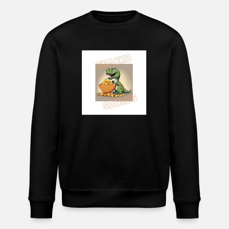 Dinosaurier Snackosaurus - Stanley/Stella Unisex Bio-Sweatshirt ROLLER - Schwarz